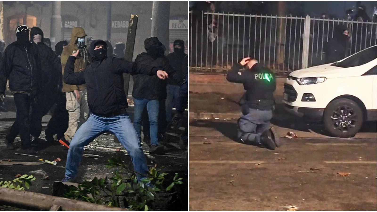 Guerrilha em Turim: policial espancado com martelo e mais de 30 feridos; Estado reage