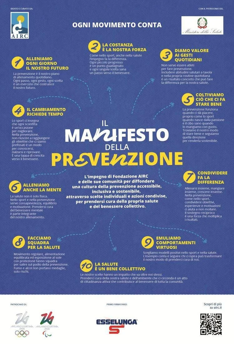 Milano-Cortina adota o Manifesto da Prevenção: “Cada movimento conta” para a saúde coletiva