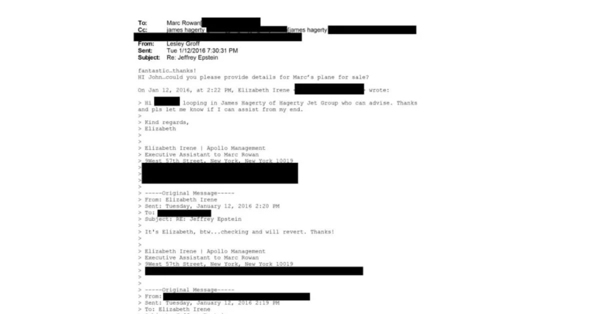 Documentos Epstein: Contatos contínuos entre o financista Jeffrey Epstein e Marc Rowan, membro fundador do Board of Peace para Gaza