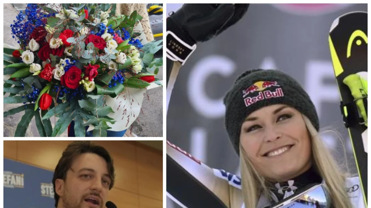 Alberto Stefani envia flores a Lindsey Vonn em Treviso após grave queda nas Tofane