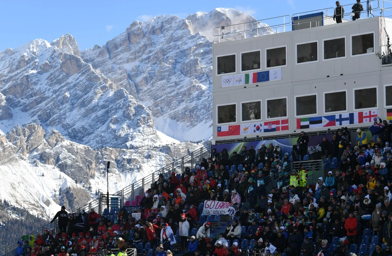 Cortina, le immagini più belle dalle Tofane per lo slalom gigante — corrieredelveneto.corriere.it