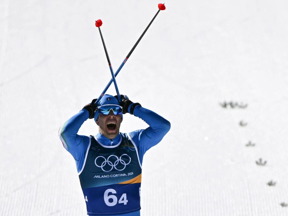 Pellegrino conduz Itália ao bronze no revezamento de esqui cross-country em Milano-Cortina