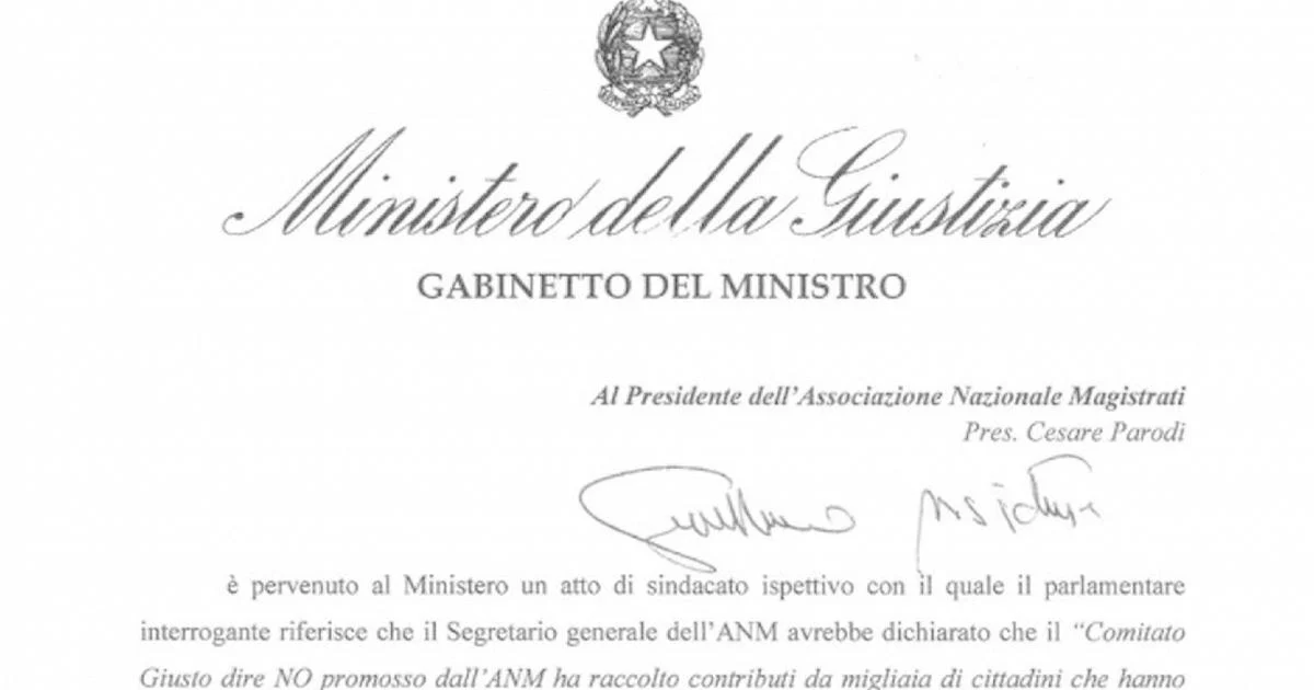Ministério da Justiça pede ao ANM transparência sobre doações ao Comitê “Giusto dire No”