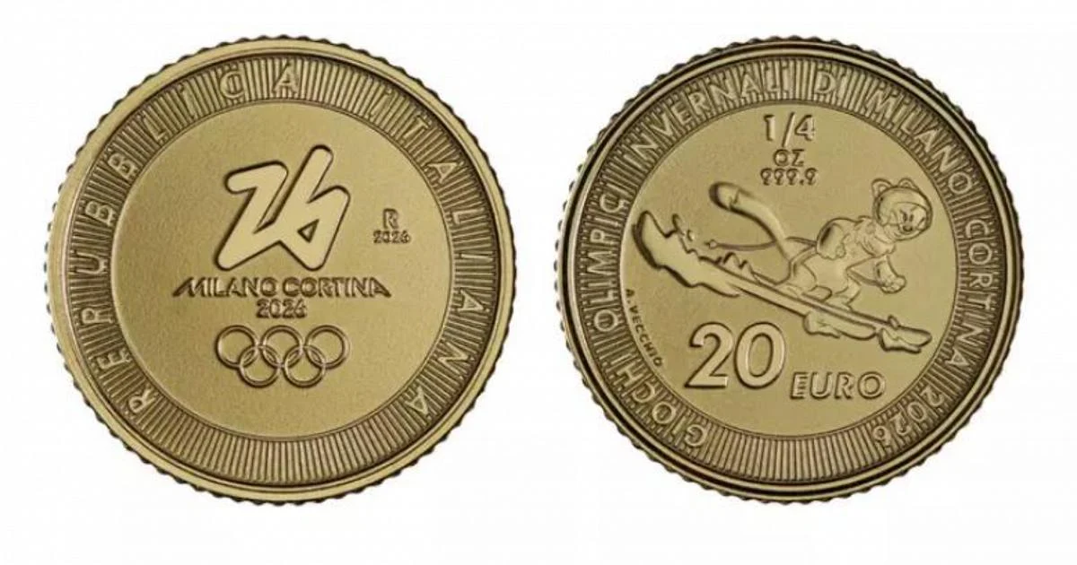 Milano‑Cortina 2026: Itália lança duas novas moedas de ouro com logotipo e mascote oficial