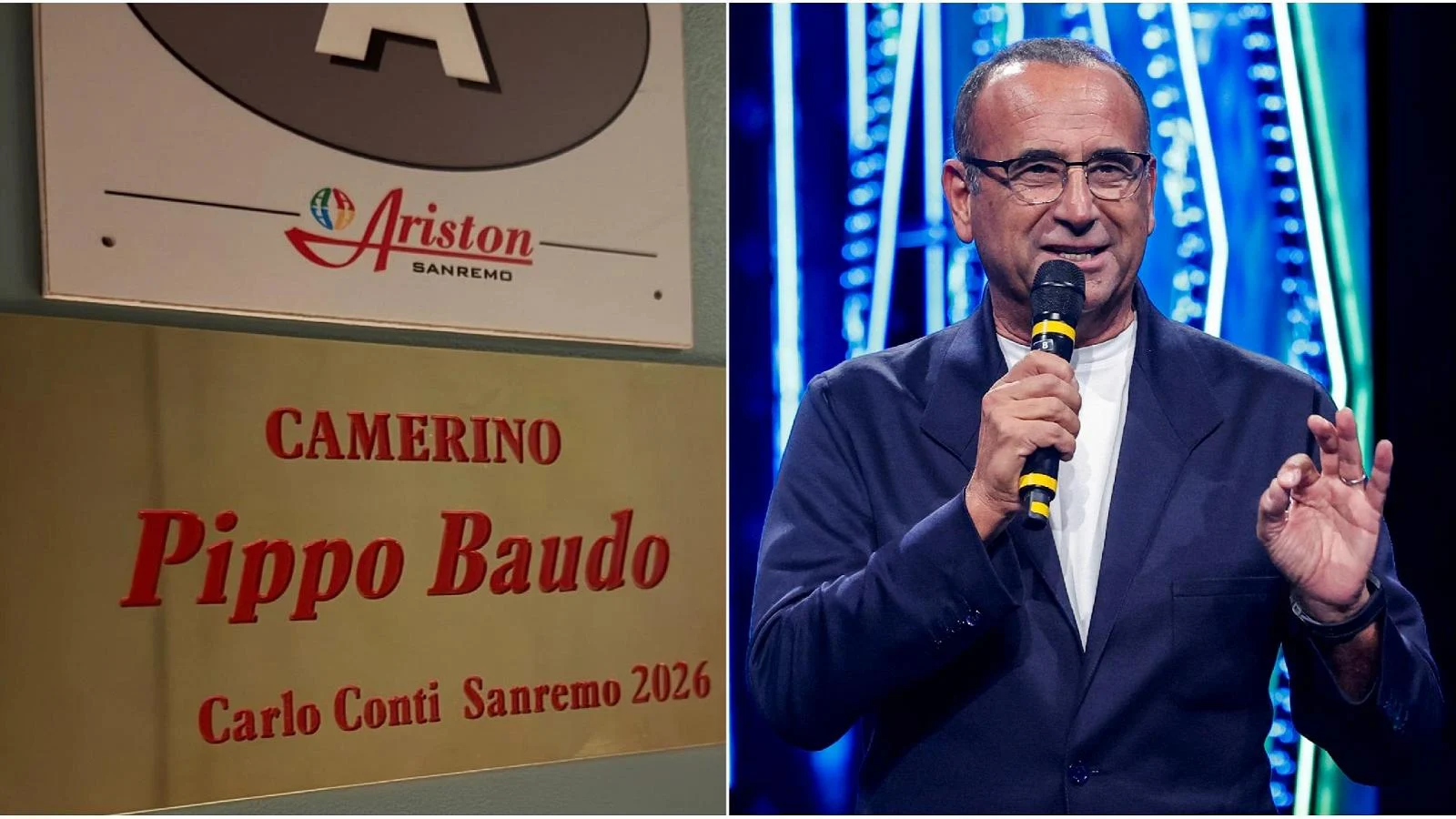 Carlo Conti dedica seu camarim a Pippo Baudo no Sanremo 2026: um gesto que atravessa eras