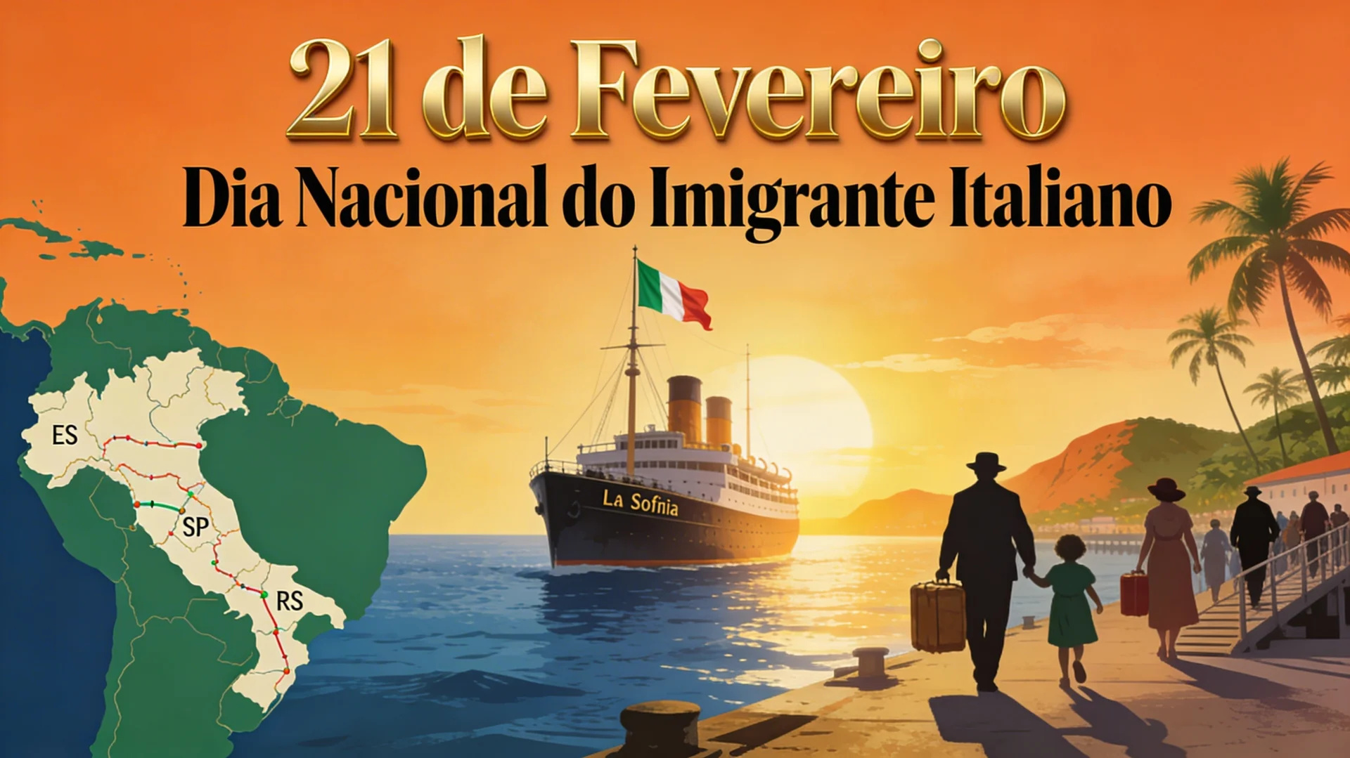 21 de Fevereiro: Dia Nacional do Imigrante Italiano – Lei nº 11.687/2008