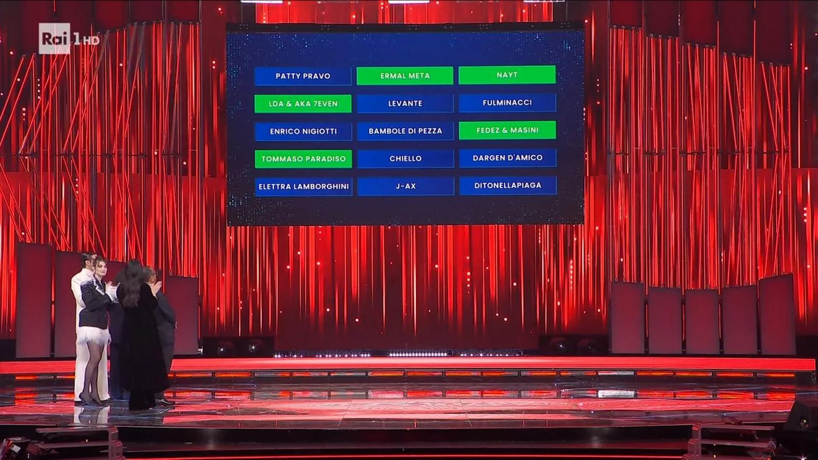 Sanremo 2026: Top 5 da segunda noite — Paradiso, Lda & Aka 7Even, Nayt, Fedez & Masini e Ermal Meta