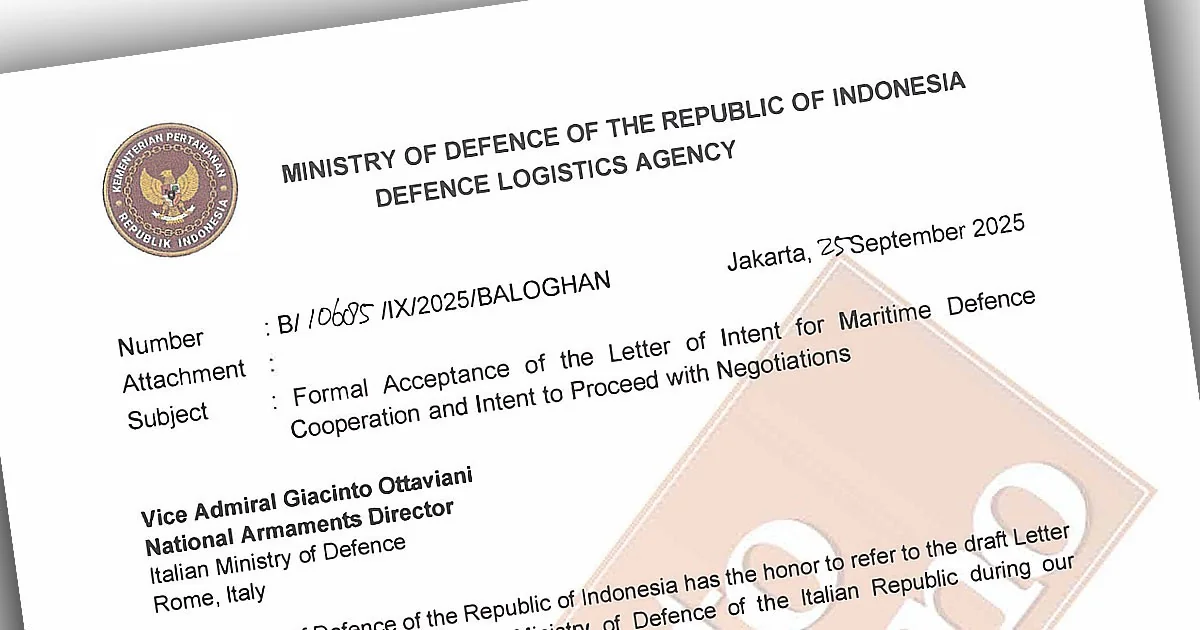 Carta sobre a doação da nave Garibaldi à Indonésia: o documento que o Governo não apresentou ao Parlamento