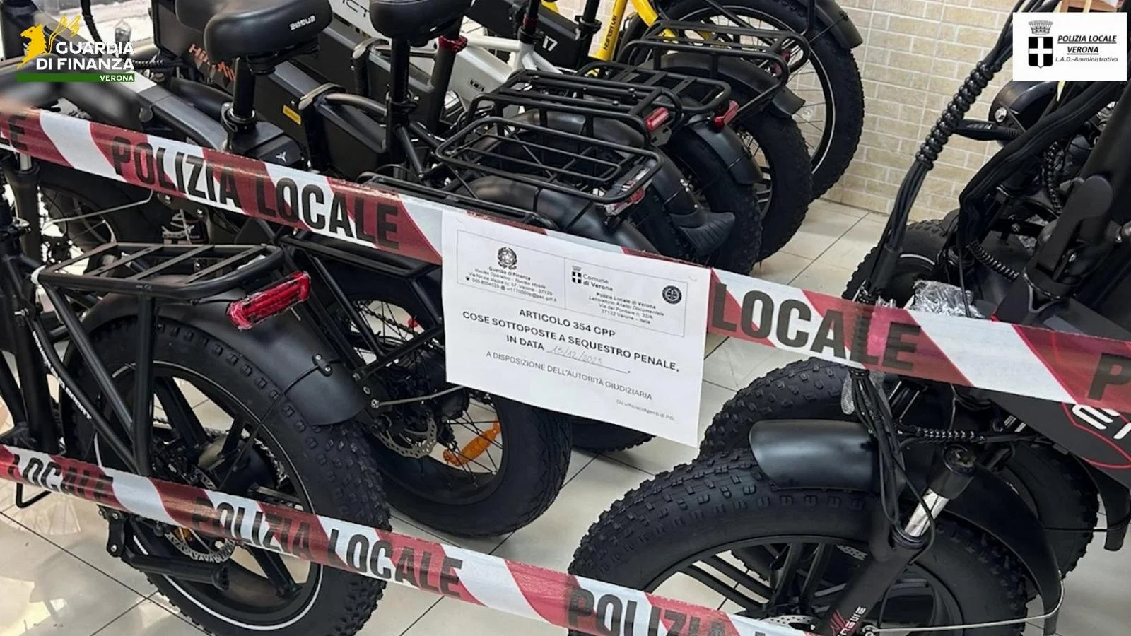 Verona: apreendido o maior lote de e-bikes com motor potenciado — 295 bicicletas retiradas de circulação