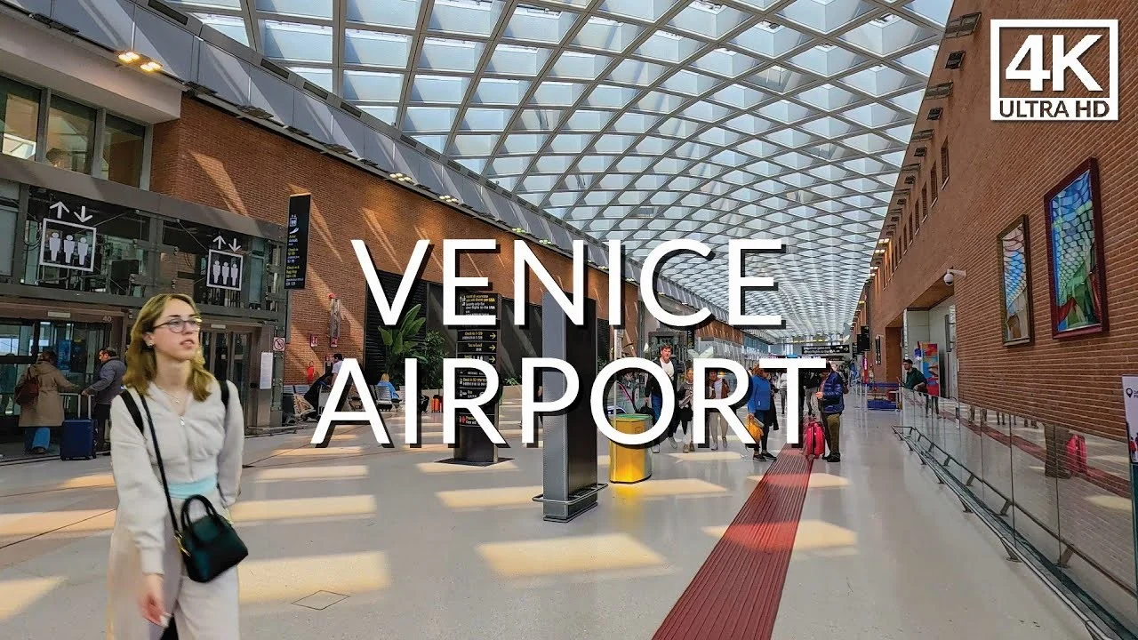 Passeio a Pé pelo Aeroporto Venice Marco Polo (VCE) em 4K — Tour Completo