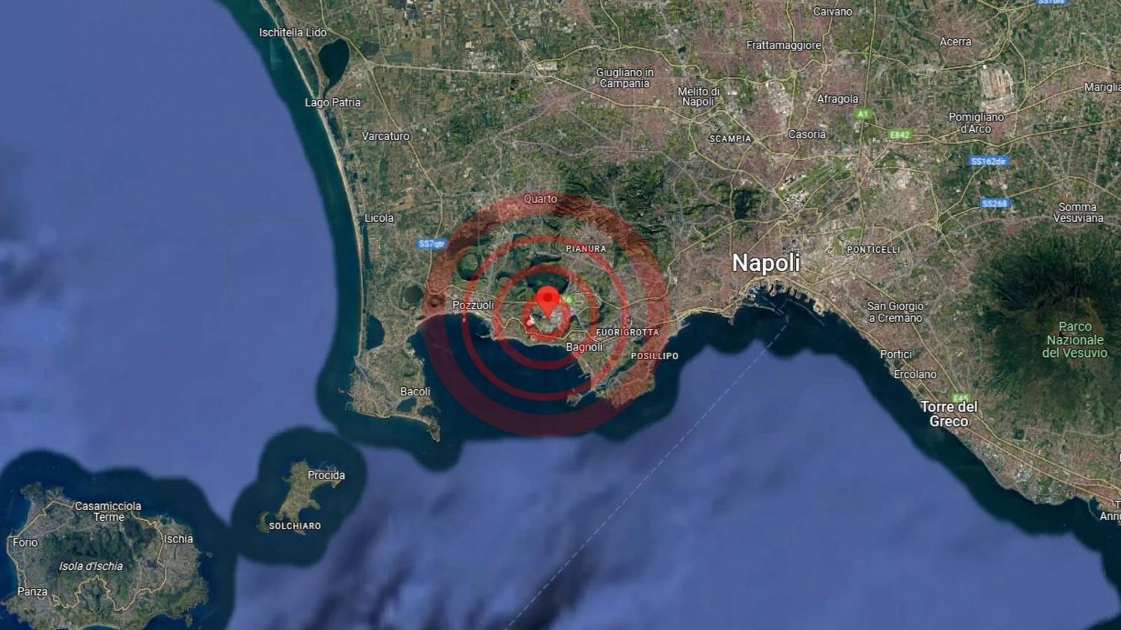 Tremor de magnitude 3,1 sacode os Campi Flegrei na madrugada; réplica de 2,9 registrada