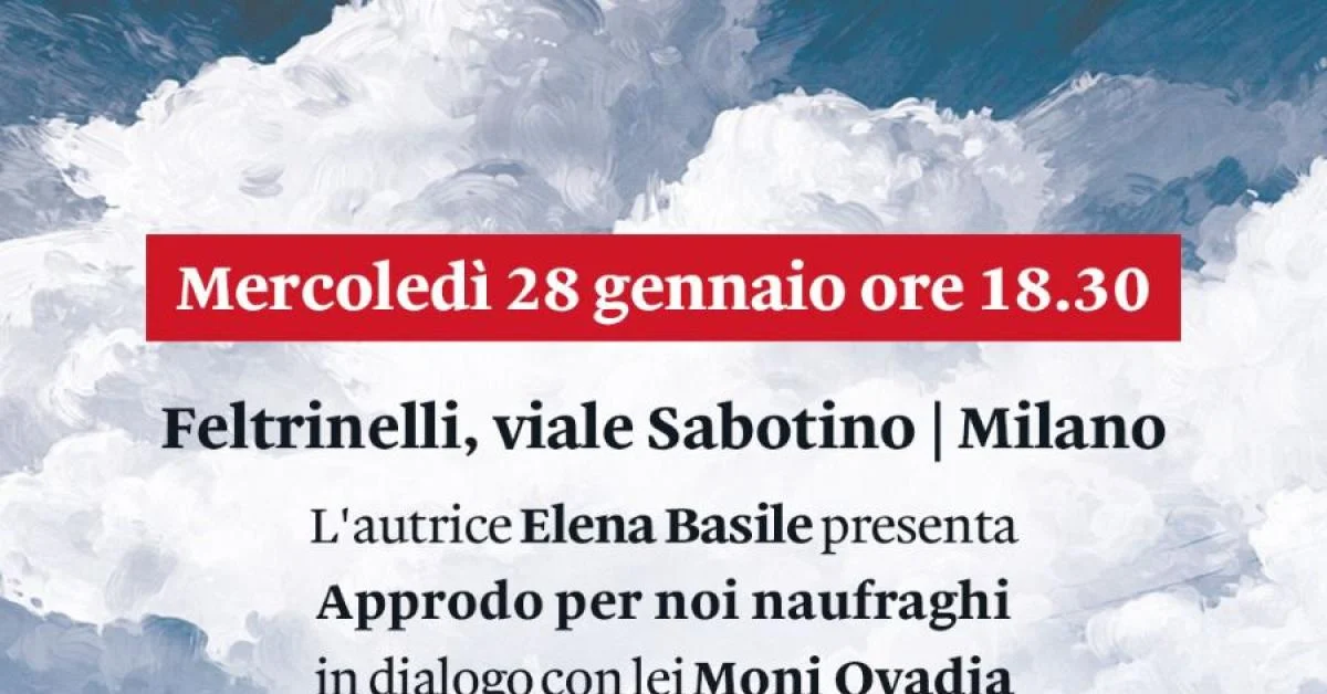 Elena Basile lança 'Approdo per noi naufraghi' em debate com Moni Ovadia na Feltrinelli de Milão