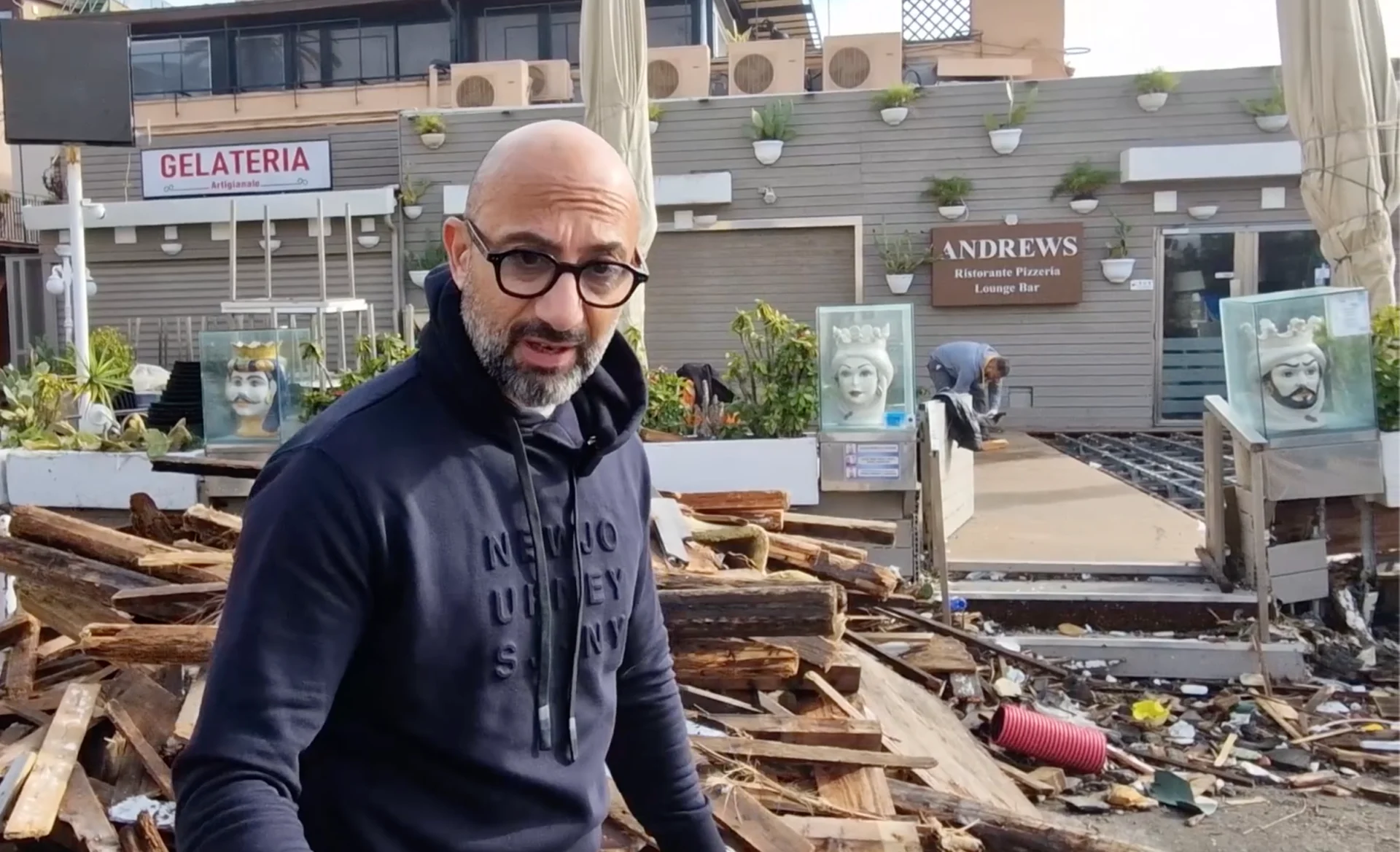 Catania: ristorante Andrews em San Giovanni Li Cuti é arrasado pela mareggiata do ciclone Harry