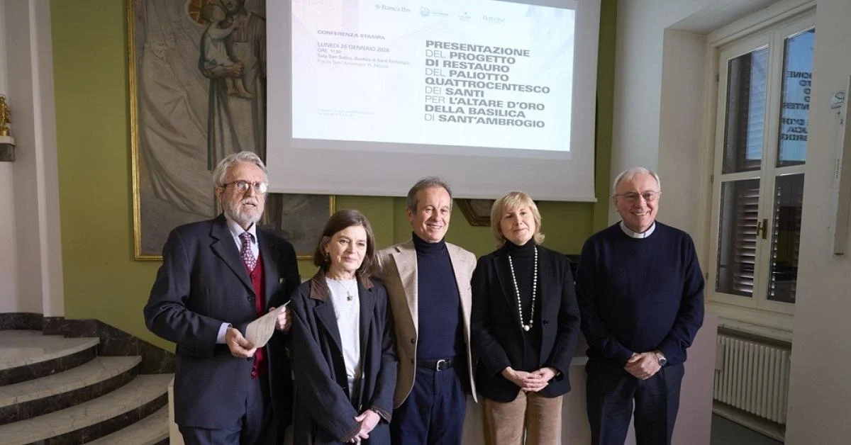 Restauro do Paliotto Quattrocentesco para o Altare d'Oro da Basílica de Sant’Ambrogio em Milão com apoio da Banca Ifis