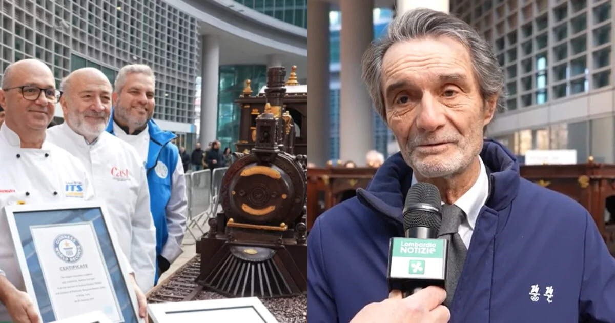 Trem de chocolate mais longo do mundo em Milão bate recorde: 22 vagões, 55,27 m e 28 quintais