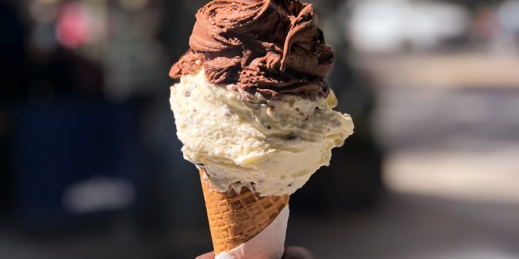 person holding ice cream