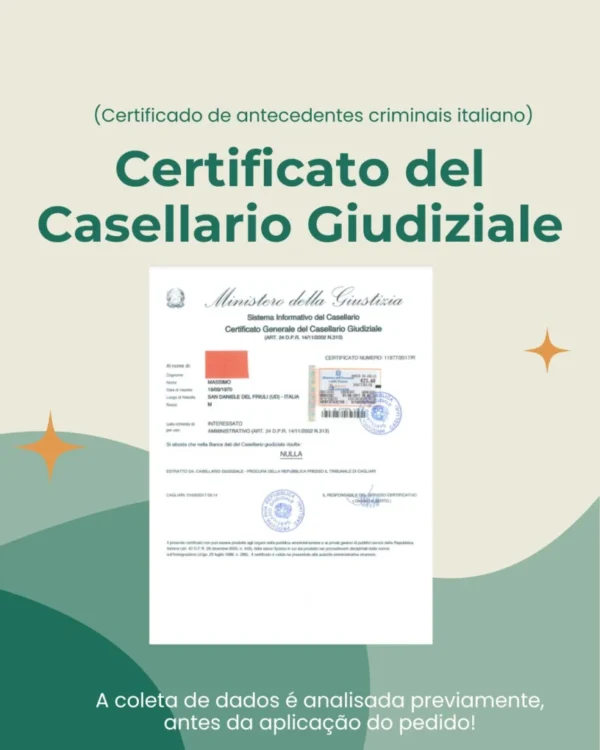 Solicitação do Certificado de Antecedentes Criminais em Território Italiano