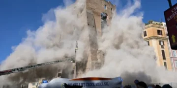 Tragédia em Roma: Torre medieval desaba e deixa operário preso sob escombros
