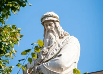 A statue of a man with a long beard