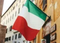 Italy flag on wall
